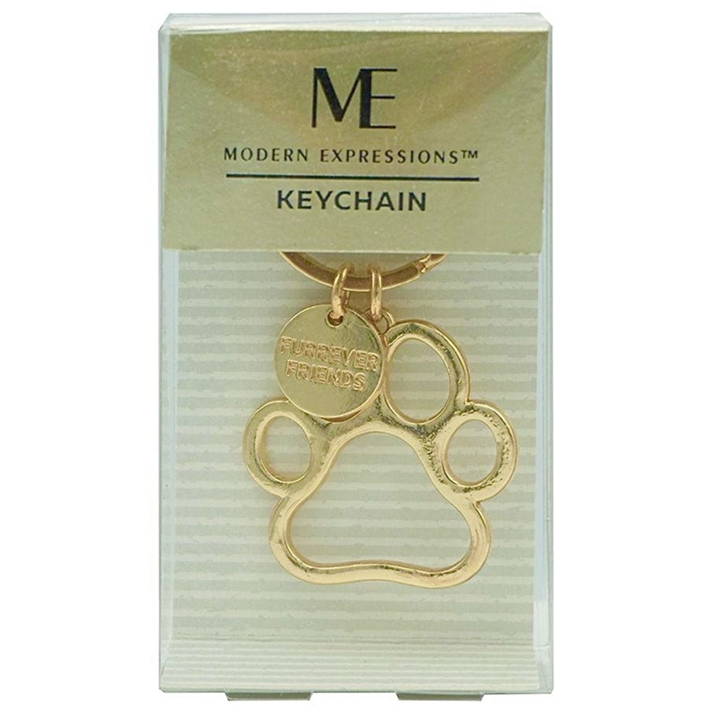 Modern Expressions Gold Paw Pet Dog Cat Lover Golden Paw Keychain